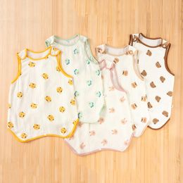 Sleeping Bags 2023 Summer Cute Tiger Pattern Bag Baby Girl Simple Comfortable Thin Soft Cotton Sleeveless Boy Sleepsacks 230407