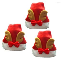 Christmas Decorations 3pcs/lot Creative Santa Claus Hats Red Elk Caps For Adult And Children XMAS Decor Year's Gifts Home Party Supplies