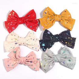 Hair Accessories 6Pcs 4.8" 12cm Girls Small Clips Ribbon Covered Clip With Colourful Kids Pins Hairgrip Headwear