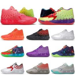 With Box Pumps LaMelo Ball 1 MB.01 Men Basketball Shoes Blast Buzz City LO UFO Not From Here Queen City Rick and Rock Ridge White Red Galaxy Trainers Sports S
