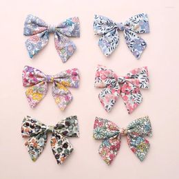 Hair Accessories 2Pcs/set Sell Women Girls Sweet Print Bowknot Hairpins Ribbon Barrettes Duckbill Clip Handmade Clips Boutique