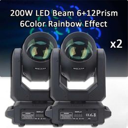 Moving Head Lights 2Pcs/lot LED Moving Head Light 200W Beam+Spot+6+12 Rotating Prisms Dj Dmx Stage Light Party Effect Light Disco Dj Bar Q231107