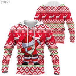 Men's Hoodies Sweatshirts Christmas Reindeer Santa Hoodies 3D Print Man Women Oversized Streetwear Y2k Hoodie Pullovers Hooded Sweatshirts Kids ClothingL231107