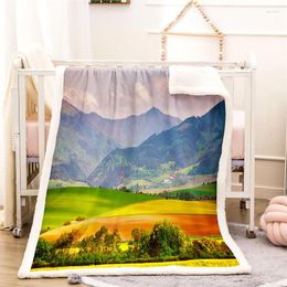 Blankets Beautiful Scenery Winter Home Thick Blanket Polyester Flannel Cashmere Travel Adult And Children Custom Sofa Warm