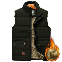 Men's Down Parkas Men's Large Size Clothing Winter Vest Jackets Sleeveless Coat 2023 Fur Fashion Big Size 8xl Male Warm Waistcoat Fleece Vest Men J231107