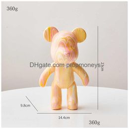 Novelty Games Novelty Games Diy Fluid Dyed Bear Statue Resin Nordic Home Living Room Decor Figurines For Interior Desk Accessories Kaw Dhbuv