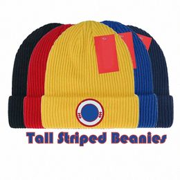 Designer beanie knitted canada winter hat ins goose hat personality Classic Letter Print tall Striped beanies p90x#