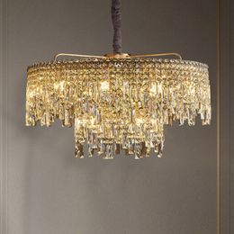 European-Style Luxury Villa Living Room Chandelier Post-Modern Bedroom Model Room Lamp High-End Restaurant Crystal Lamp