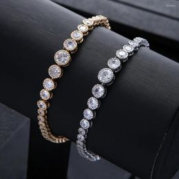 Charm Bracelets Luxury Tennie Cuban Link Cubic Zirconia CZ Bohemian Cuff For Women Femme Fashion Jewellery S0160