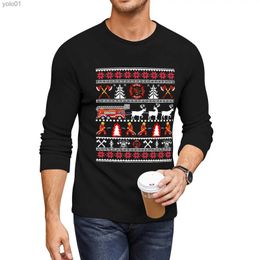 Women's Sweaters New Firefighter Ugly Christmas Sweater - Fireman Fire Department Christmas Shirt Long T-Shirt man clothes men clothesL231107