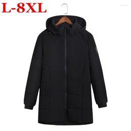 Men's Down 8XL High Quality Winter Coat Simple Fashion Big Pocket Design Warm Hooded Brand Parkas 10XL 6XL 5XL