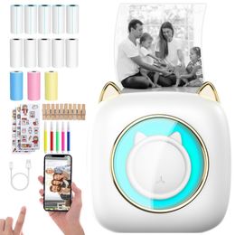 Mini Pocket Printer C23 Portable Thermal Printer Machine Wireless BT Connection 203DPI for Picture Label Gift for Kids