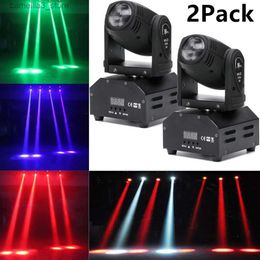 Moving Head Lights 2PCS Sell mini LED 10W Spot Beam Moving Head Light Lyre DMX512 Stage Light Stroboscope For Home Entertainment Professional Stage Q231107