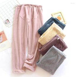 Women's Sleepwear Winter For Women Casual Home Pants Thicken Warm Trousers Flannel Pyjama Bottoms Coral Fleece Lounge Wear