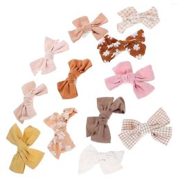 Bandanas 12 Pcs Little Girl Bows Hair Decorations Girls Kids Accessories Tongs Headgear