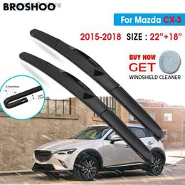 Windshield Wipers Car Wiper Blade For Mazda CX-3 22"+18" 2015-2018 Auto Windscreen Windshield Wipers Blades Window Wash Fit U Hook Arms Q231107