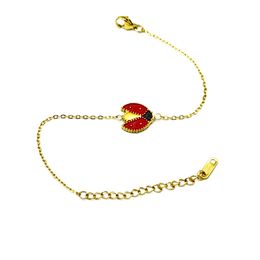 Fashion Ladybug Five Leaf Flower Bracelet Designer Y2K Necklace 18K Gold Lucky Clover Jewelry, Christmas Jewellery