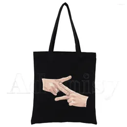 Shopping Bags Rap Le Monde Chico PNL Harajuku Art Black Canvas Tote Bag Printed Cartoon Reusable Cloth Handbag Shoulder Custom