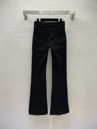 Women's Jeans 2023 Autumn Double Pocket Mid Waist Elastic Slim Fit Pants