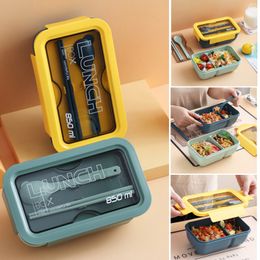 Bento Boxes Durable microwave safe lunch box with spoon drain fruit snack packaging outdoor selling lunch box for picnics 230407