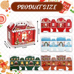 Christmas Decorations Treat Boxes Plaid Santa Elf Snowman Elk Gingerbread Xmas Cardboard Present Candy Cookie With Handles Holiday Par Otpr3