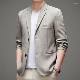 Men's Suits DYB&ZACQ Cotton And Suit 2023 Spring Autumn Thin Leisure Slim Small Linen Coat Men 3XL 4XL