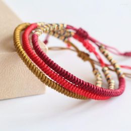 Strand Handmade Multi Colour Tibetan Buddhist Braided Bracelet Knot Lucky Rope Bangle For Men Women Size Adjustable Dropshiping