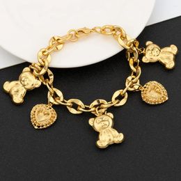 Charm Bracelets YM Chain Jewelry Fashion 18K Gold Plated Copper With Small Pendant For Women Accessories Party Gifts