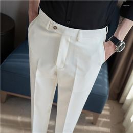 Men's Suits British Style Spring Business Formal Wear Dress Suit Pants For Men Clothing 2023 Slim Fit Casual Straight Office Trousers 36