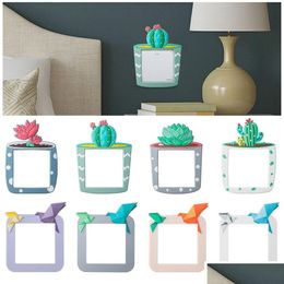 Party Favor Cartoon Cactus Room Decorative Wall Sticker Switch Protective Er Home Decoration Dhusg