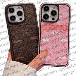 For iPhone 15 Pro Max Cases Designer Phone Case Card Holder Apple iPhone 14 Pro Max 13 12 11 X XS XR XSMax 14 Plus 15 Plus Case Luxury Leather Credit Card Slot Mobile Cover