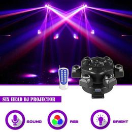 Moving Head Lights Sunart 6 LED Moving Head Projector Stage Effect Lighting With Laser For DJ Disco Wedding Party Concert DMX Sound Beam Fixture Q231107