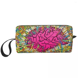 Cosmetic Bags Artistic Brain Portable Makeup Case For Travel Camping Outside Activity Toiletry Jewelry Bag