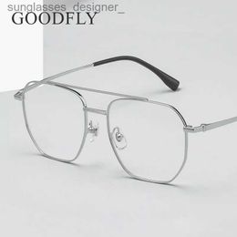 Sunglasses Frames Double Girder Eyeglasses Frame Return To Old Ways Men Woman's Unisex 2023 Fashion Myopia Reading Glasses Ultra-light Metal FrameL231107