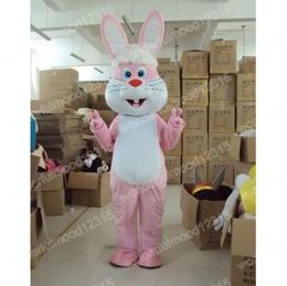 Performance Pink Rabbit Mascot Costumes Carnival Hallowen Gifts Adults Size Fancy Games Outfit Holiday Outdoor Advertising Outfit Suit