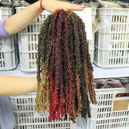 20inch Distressed Butterfly Locs Crochet Hair Premade Ombre Colour Butterfly Faux Locs Braiding Hair