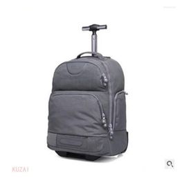 Duffel Bags Double Use Travel Boarding Bag On Wheels Trolley Cabin Luggage Suitcase Nylon Wheeled Backpack Duffle