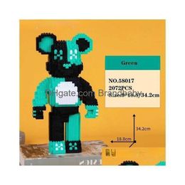 Blocks Blocks 5966Pcs Creative The Starry Night Bear Building Block Cartoon Galaxy Model Assembled Magic Bricks Toy For Kids Birthday Dhhgo