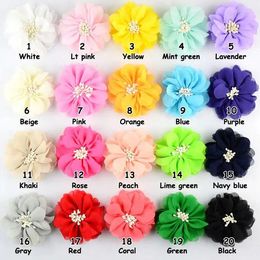 Decorative Flowers 30PCS 7CM Chiffon Flower For Kid Headband DIY Craft Can Choose Colors(HMF-5)