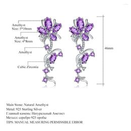 Hoop Earrings Brand Genuine Luxury Real Jewels Designer's Amethyst Style Design S925 Silver Inlaid Natural Colour Treasure High Qualit