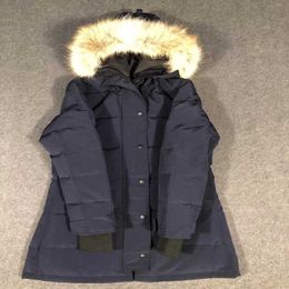 Designer Women's Down Jacket Canadian Fashion Brand Goose Long Coat Large Pocket Fur Collar Thermal Top Female Autumn and Winter Windproof Couple Clothing 6qi3