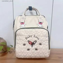 Backpacks Embroidery Name Large Capacity Mommy Bag Portable Outdoor Travel Multi compartment Mother and Child Multi functional Backpack Q231108