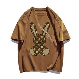 Men s T Shirts Summer Cotton T Shirt for Men Fashion Luxury Brand Streetwear Solid Colour Print Cartoon Bunny Short Sleeve Unisex Man Clothing 230407