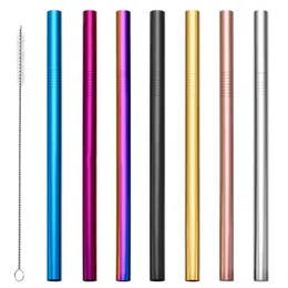 Quality For Mugs Stainless Steel Straw 21.5cm Straight Bent Reusable Wide Drinking Straws 500pcs