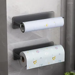 Kitchen Storage No Punching Tissue Rack Wall-mounted Holder For Oil Absorption Paper Plastic Wrap