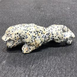 Decorative Figurines 11.5cm Natural Balmatin Cheetah Animal Carved Crystal Craft Polished Quartz Healing Gemstones For Home Room Decoration