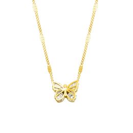French light luxury butterfly pendant necklace female Zircon design hammer pattern ins cold wind cross-border Jewellery