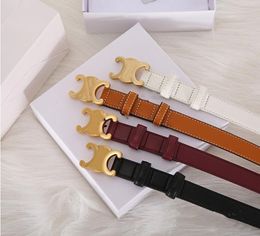Fashion designer belt mens cintura belts for women designer luxury genuine leather 2.5CM thin waist belts gold smooth buckle