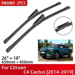 Windshield Wipers Front Wiper Blades For Citroen C4 Cactus 2014-2019 Windshield Windscreen Window 26"+18" 2014 2015 2016 2017 2018 2019 Q231107