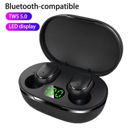 TWS E6S Bluetooth Earphones Wireless Noise Cancelling Headsets LED Display Charging Case Earphones in-Ear Earbud With Microphone Headphones For Xiaomi Redmi